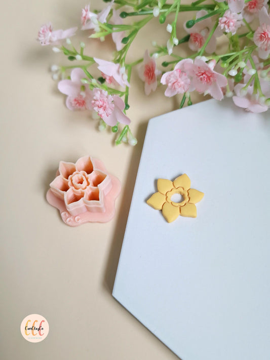 Emporte-pièce 3D en forme de narcisse pour la fabrication de bijoux en argile polymère, créoles interchangeables, pampilles