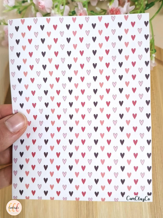 Feuille de transfert soluble à l'eau pour la fabrication de bijoux en argile polymère, Saint-Valentin - VD003