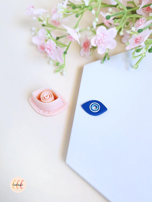 Emporte-pièce 3D en forme de mauvais œil, evil eye, pour la fabrication de bijoux en argile polymère, pampilles créoles interchangeables