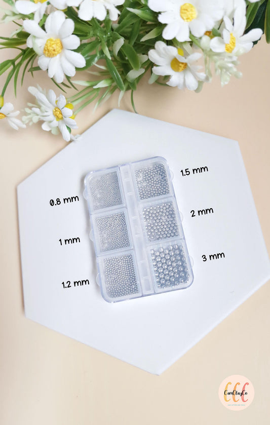 Microbeads, silver caviar beads - Jewelry accessories for polymer clay