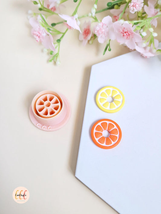 Emporte-pièces 3D en forme de tranche d'agrumes pour la fabrication de bijoux en argile polymère, créoles interchangeables