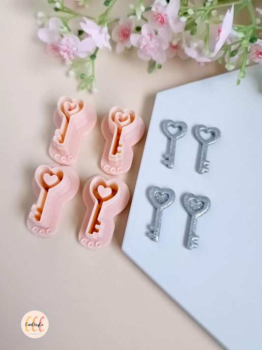 Emporte-pièces 3D en forme de clés pour la fabrication de bijoux en argile polymère, créoles interchangeables, pampilles