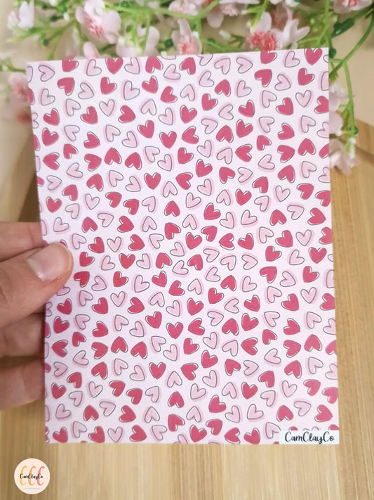 Feuille de transfert soluble à l'eau pour la fabrication de bijoux en argile polymère, Saint-Valentin - VD011