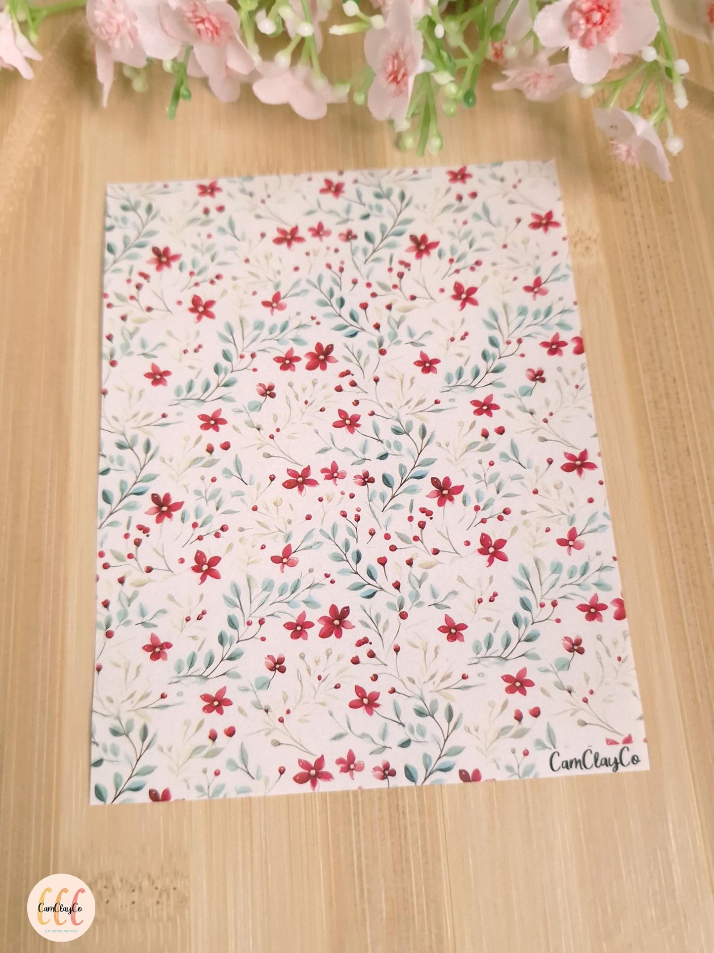 Feuille de transfert soluble à l'eau - Poinsettia 03