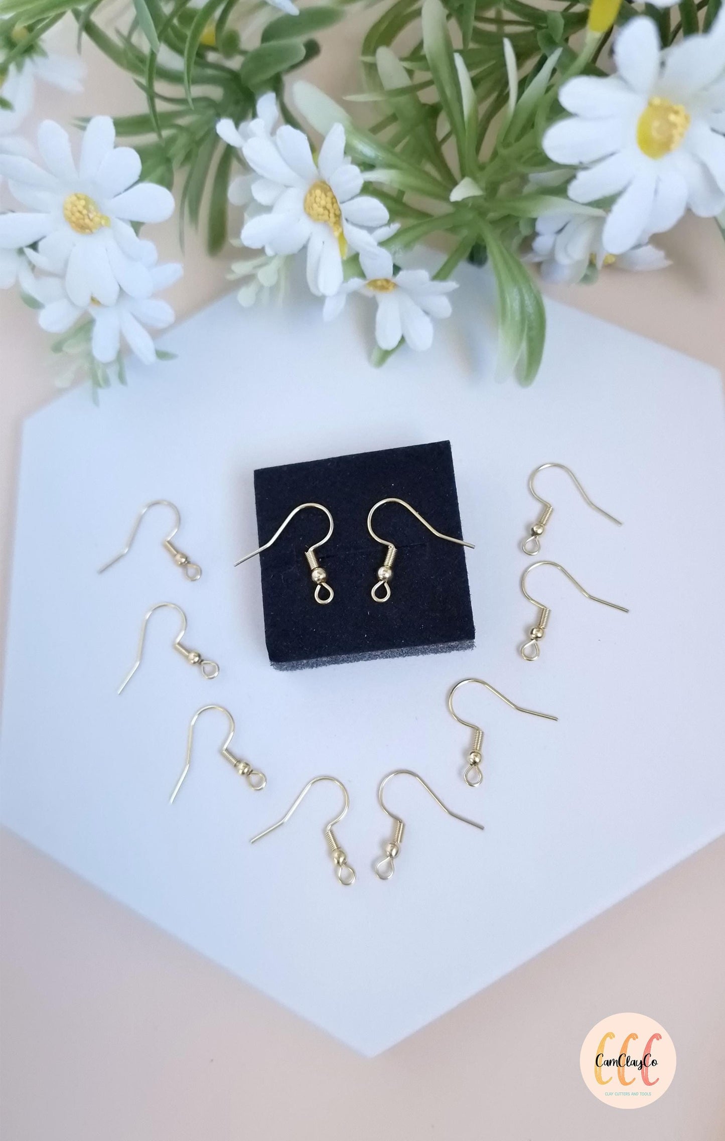 Crochets boucles d'oreilles en acier inoxydable pour la fabrication de bijoux, doré et argenté - 10 pièces