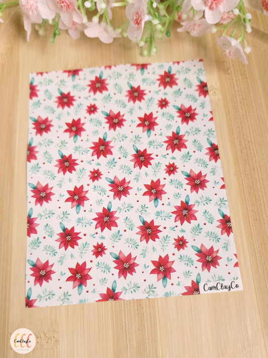 Feuille de transfert soluble à l'eau - Poinsettia 02