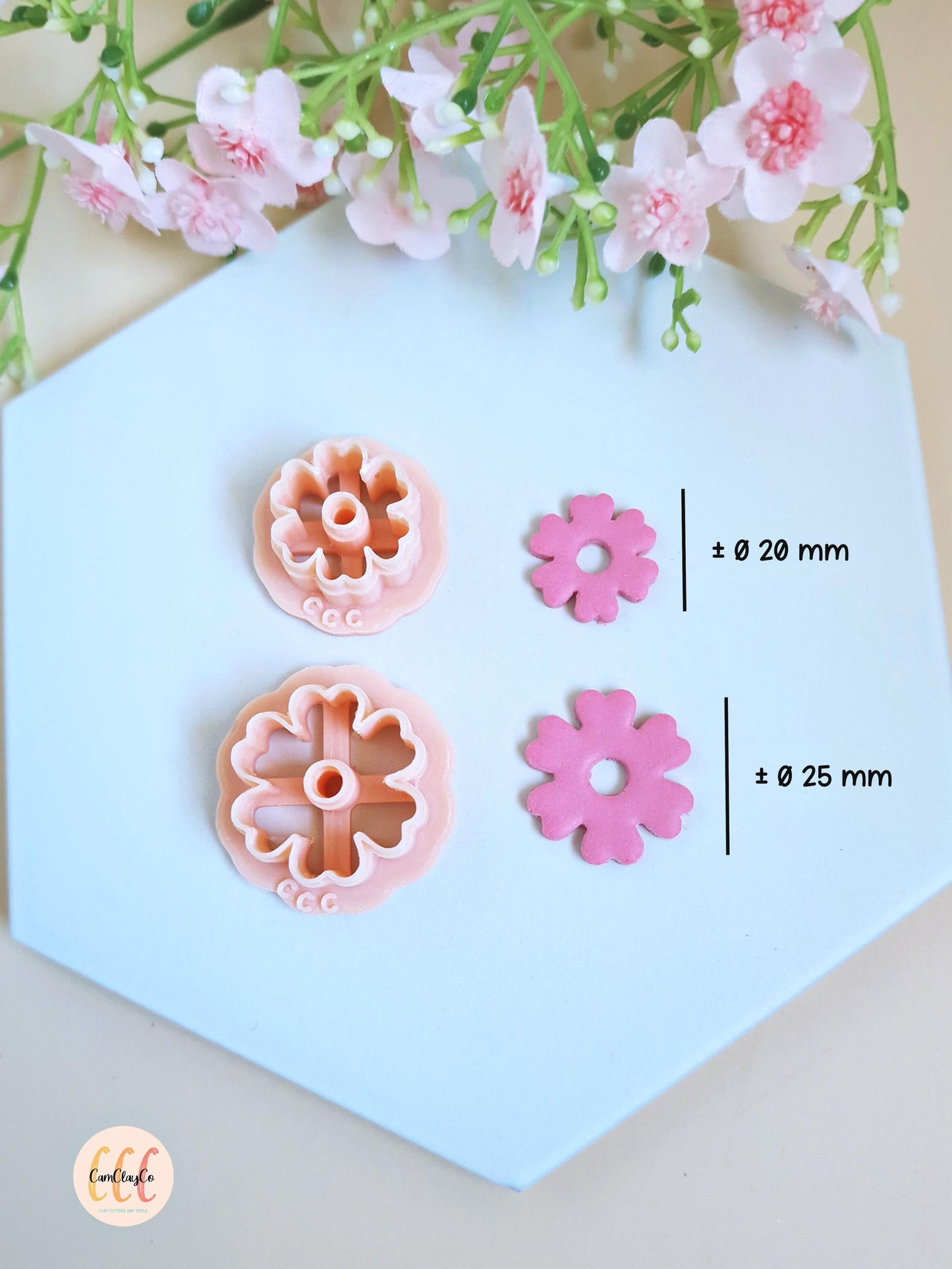 Emporte-pièces 3D fleurs 6 pétales doubles pour la fabrication de bijoux en argile polymère, créoles interchangeables