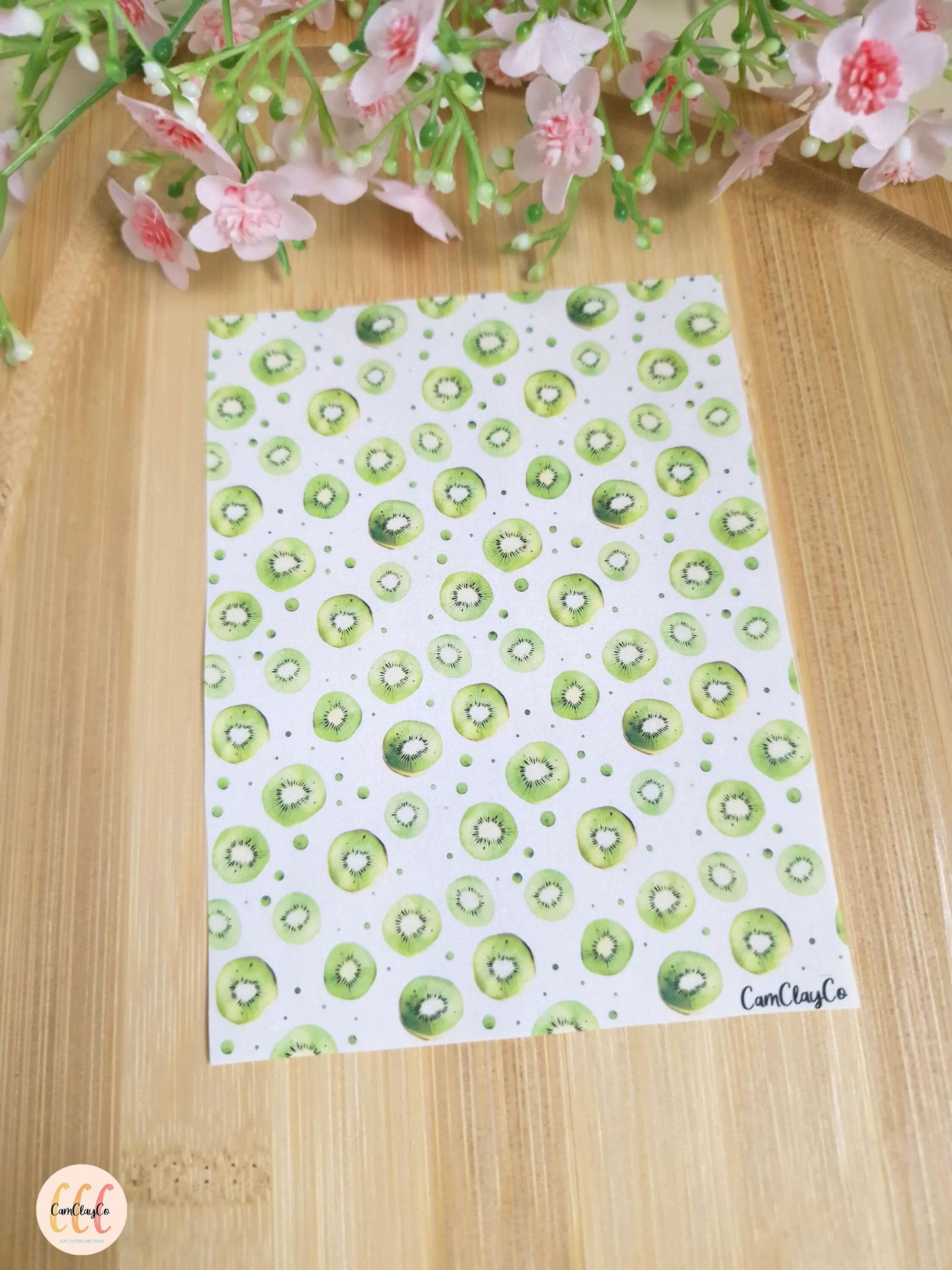 Water Soluble Transfer Sheet for Polymer Clay Jewelry Making - Kiwi 01