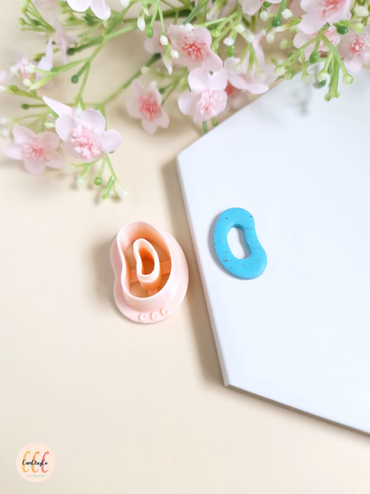 Emporte-pièce 3D forme organique pour la fabrication de bijoux en argile polymère, créoles interchangeables, pampilles - Organique 02