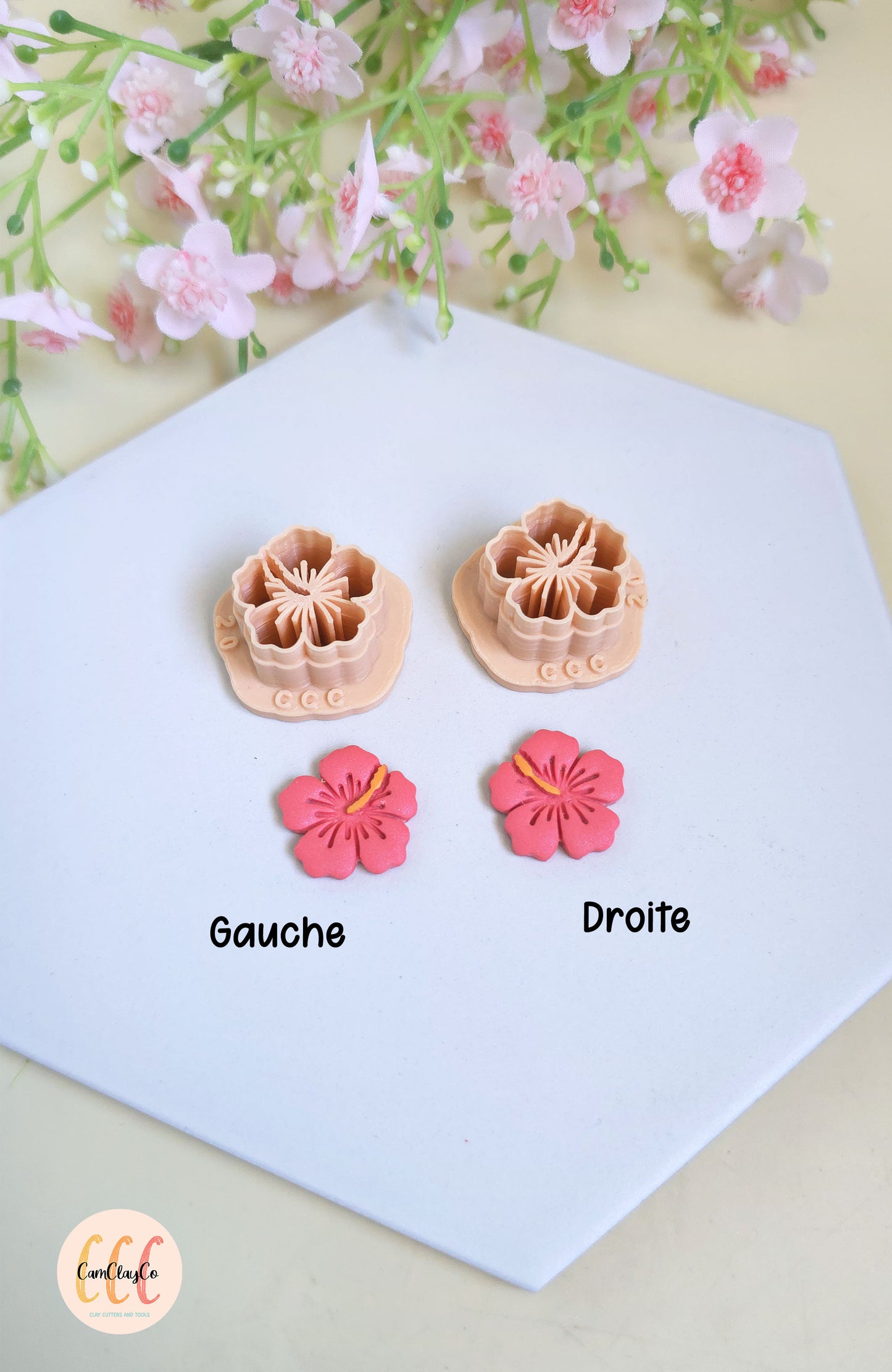 Emporte-pièces 3D en forme de fleurs d'hibiscus pour la fabrication de bijoux en argile polymère, pampilles, créoles interchangeables