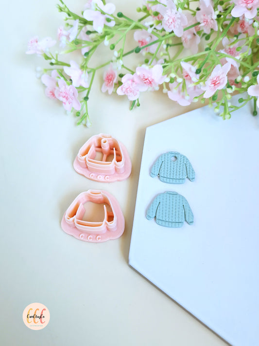 Emporte-pièces 3D en forme de pulls Noël pour la fabrication de bijoux en argile polymère, créoles interchangeables, pampilles