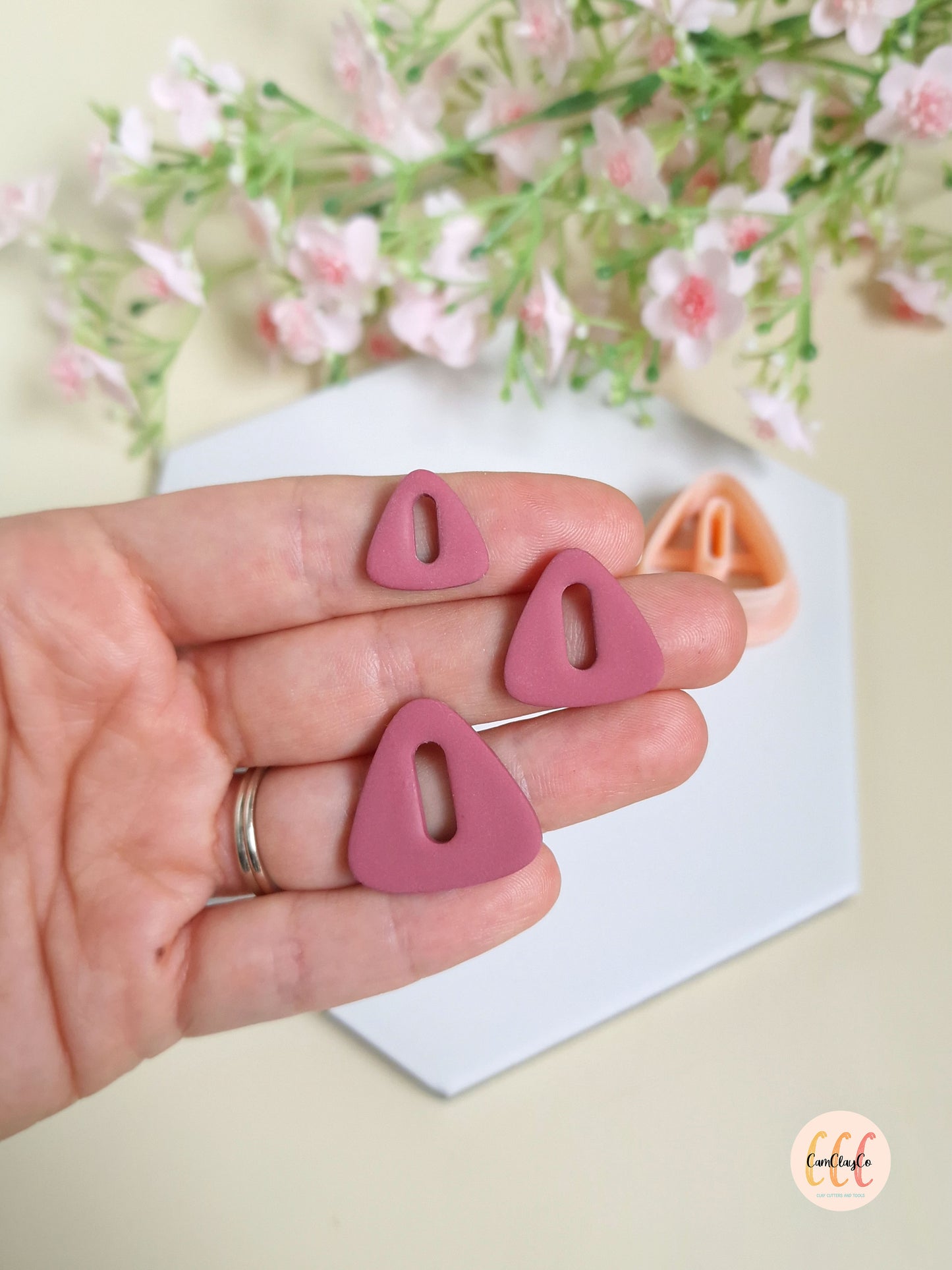 Emporte-pièce 3D en forme de triangle arrondi donut pour la fabrication de bijoux en argile polymère, créoles interchangeables, pampilles