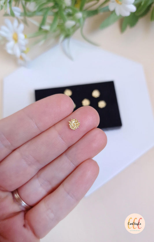 Centres de fleurs pour la fabrication de bijoux, doré et argenté - 10 pièces