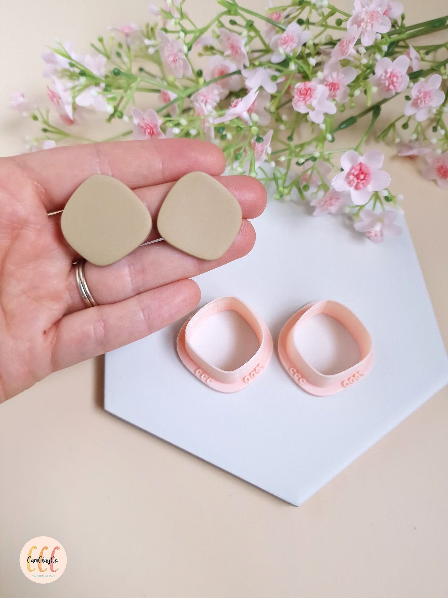 Set de deux emporte-pièces miroir pour la fabrication de bijoux en argile polymère - OG01