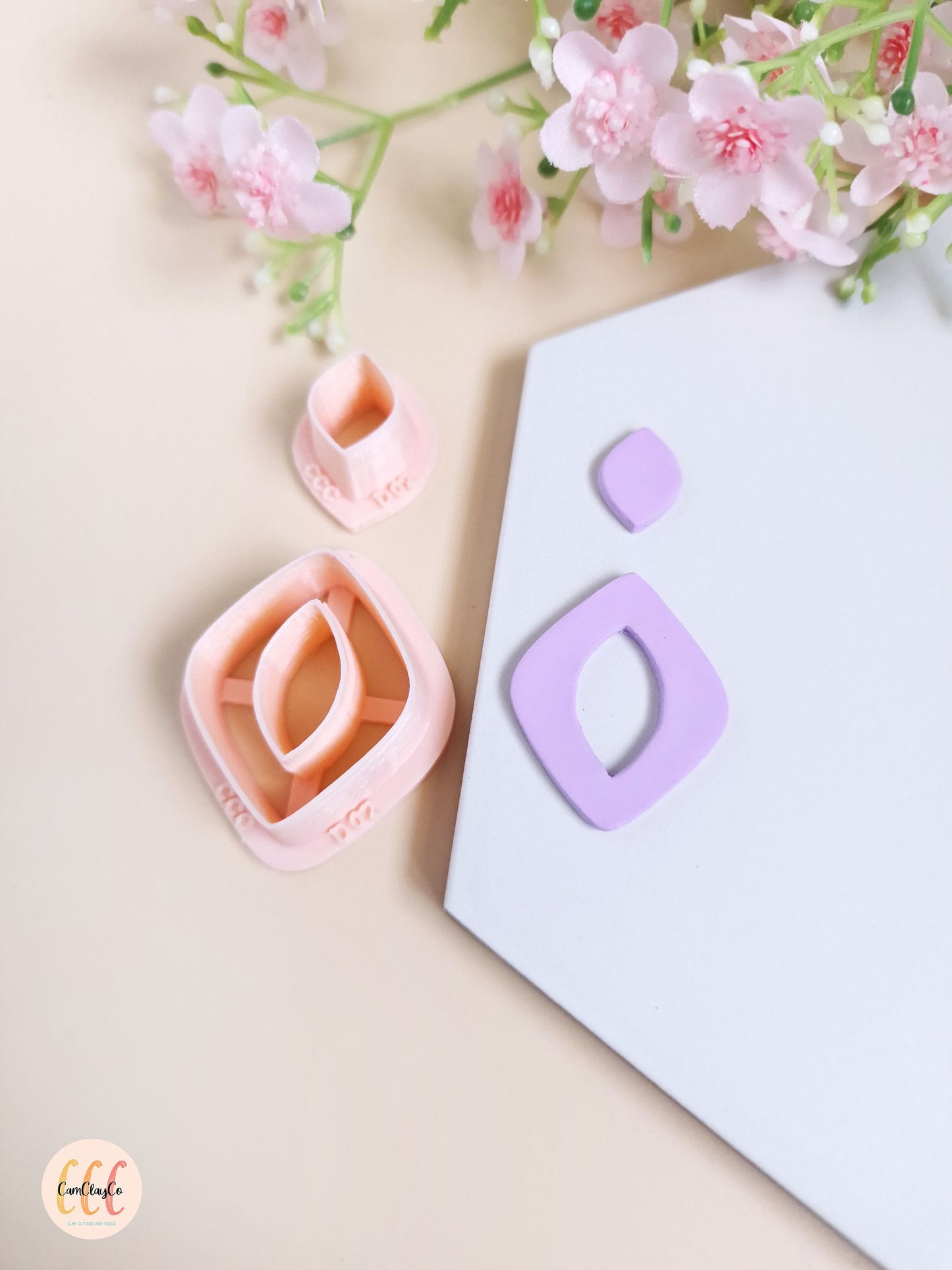 Set of two cutters for making polymer clay jewelry - D02