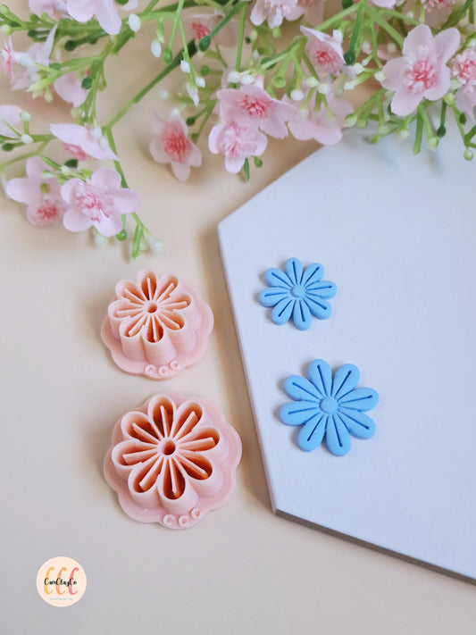 Emporte-pièces 3D fleurs à 8 pétales longs pour la fabrication de bijoux en argile polymère, créoles interchangeables, pampilles