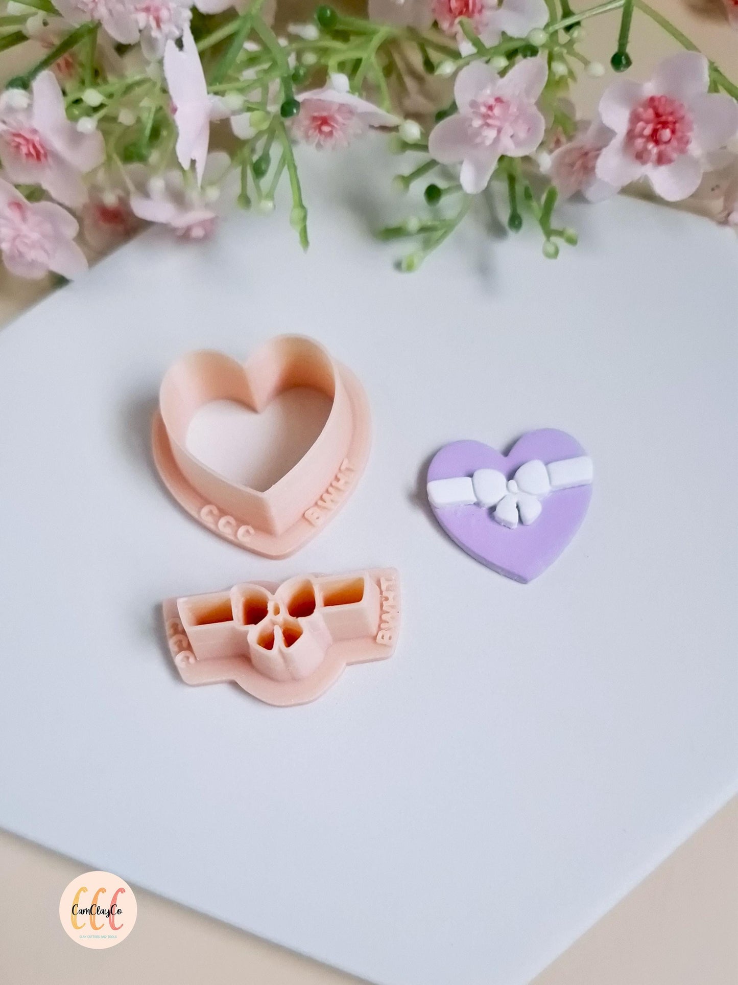 Set d'emporte-pièces 3D en forme de cœur et de nœud pour la fabrication de bijoux en argile polymère