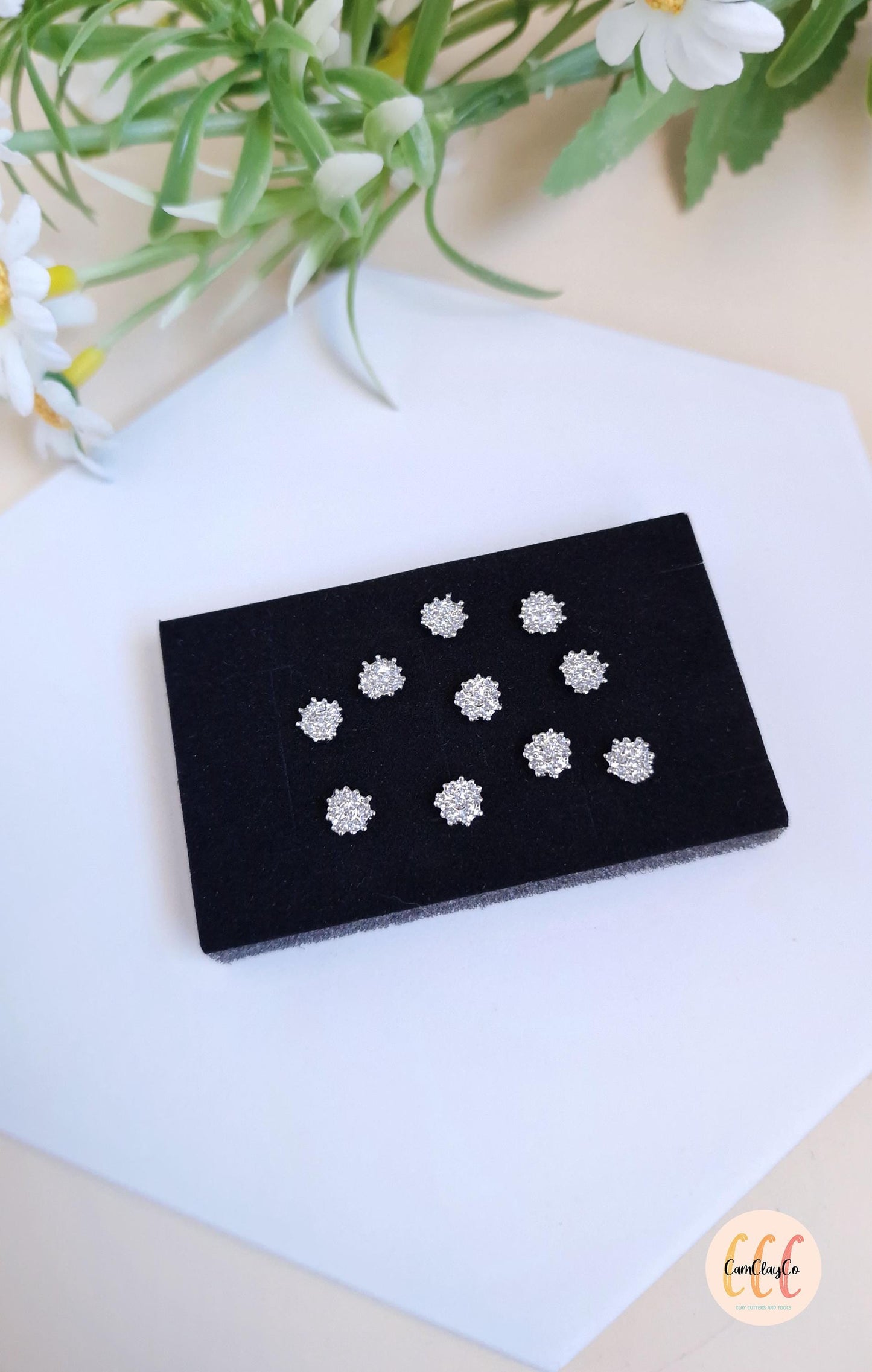 Centres de fleurs pour la fabrication de bijoux, doré et argenté - 10 pièces