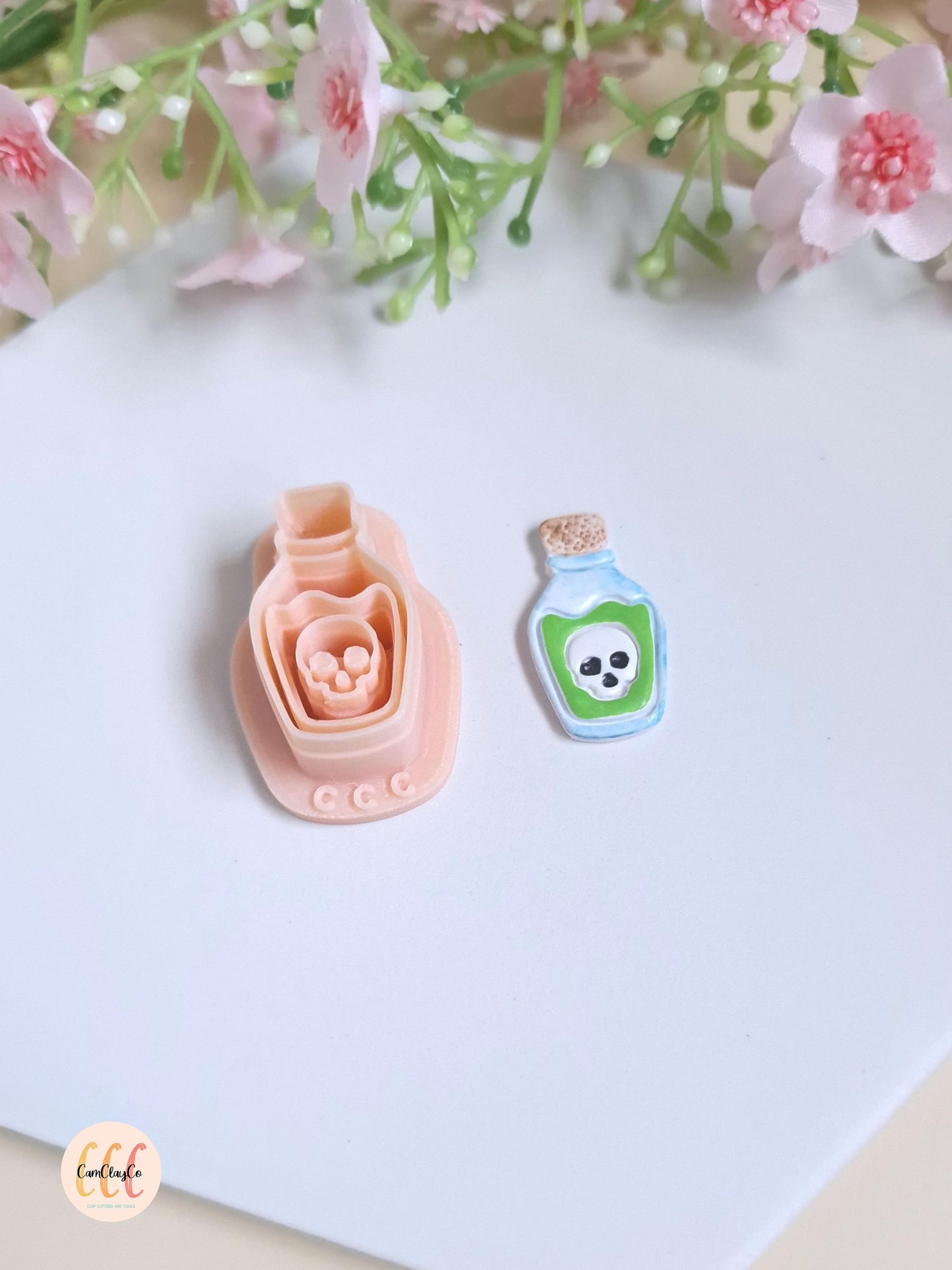 Emporte-pièce 3D en forme de fiole de poison, Halloween pour la fabrication de bijoux en argile polymère