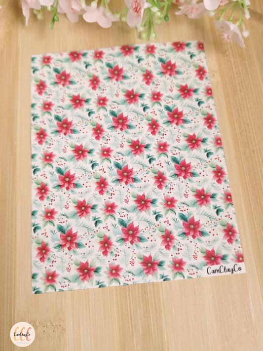 Feuille de transfert soluble à l'eau - Poinsettia 05