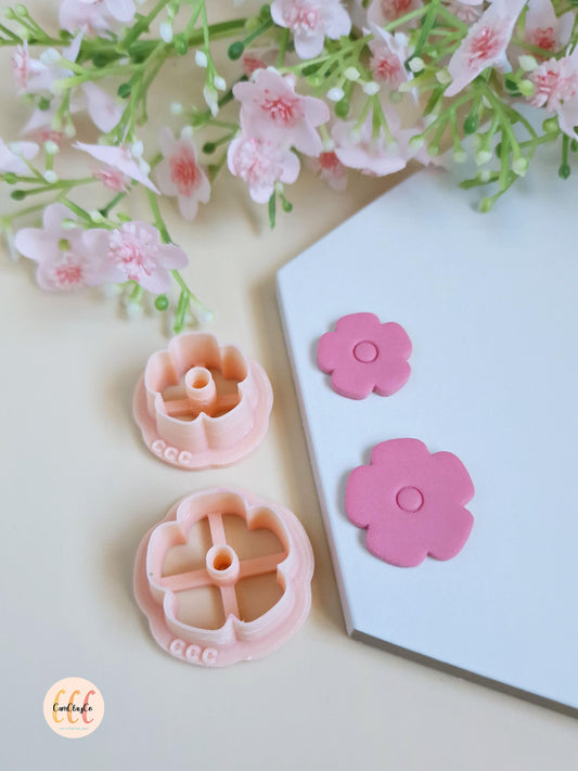 Emporte-pièces 3D fleurs à 5 pétales larges pour la fabrication de bijoux en argile polymère, créoles interchangeables, pampilles