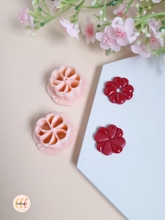 Emporte-pièces 3D en forme de fleur abstraite pour la fabrication de bijoux en argile polymère, créoles interchangeables - Elegant 03