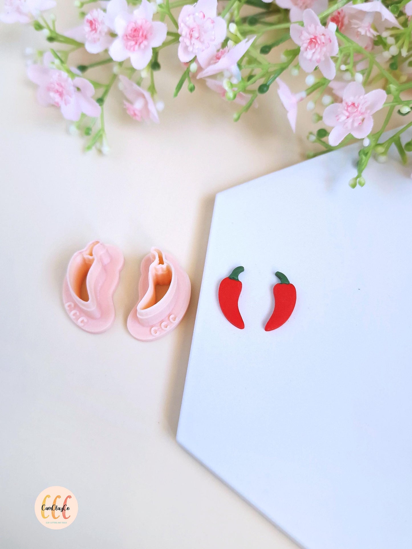 3D Chili Pepper Cookie Cutter for Polymer Clay Jewelry Making