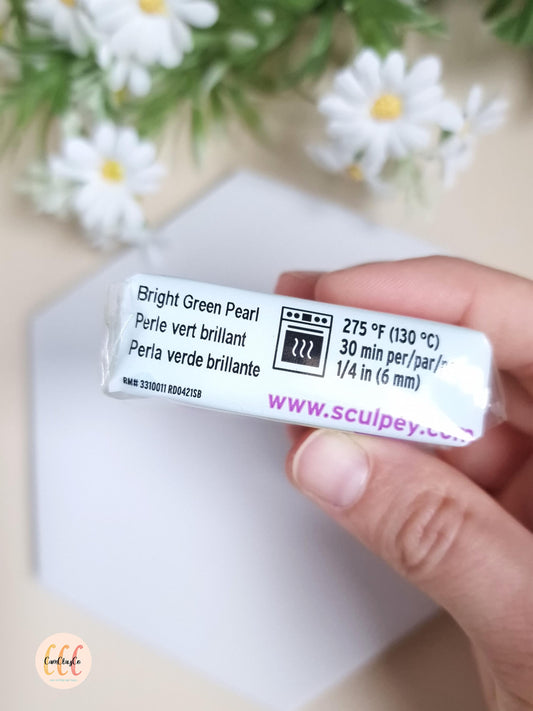 Argile polymère Sculpey Premo - Bright Green Pearl
