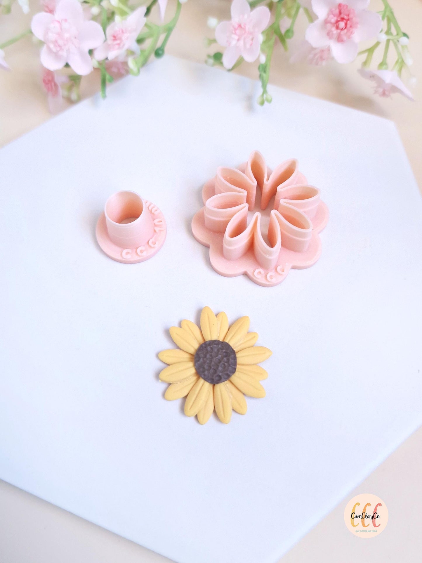 Emporte-pièces 3D en forme de marguerite ou tournesol pour la fabrication de bijoux en argile polymère