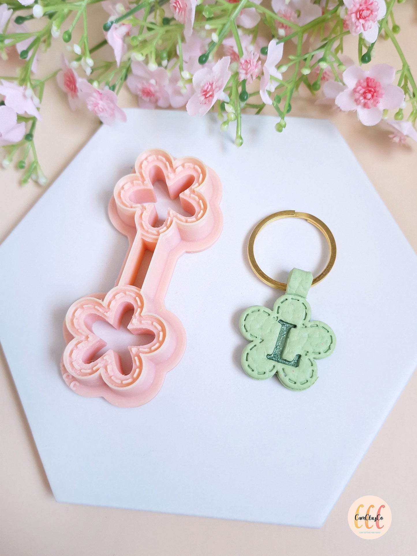 Emporte-pièce 3D porte-clés pour les créations en argile polymère - Porte-clés fleur