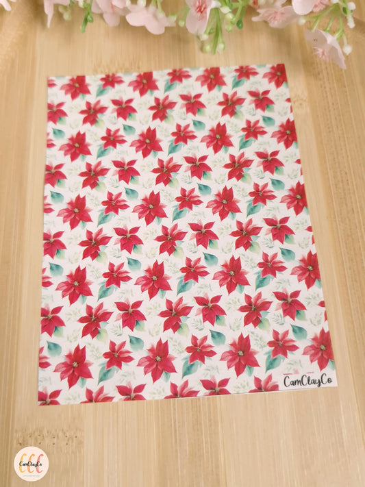 Feuille de transfert soluble à l'eau - Poinsettia 06