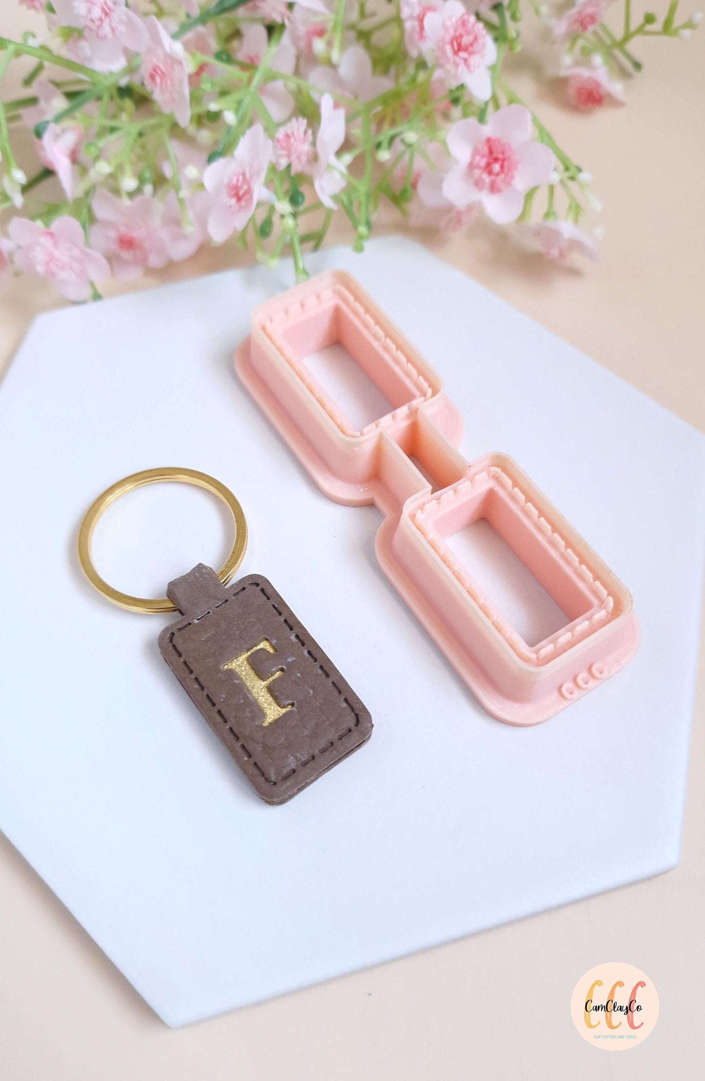 3D Keychain Cookie Cutter for Polymer Clay Creations - Rectangle Keychain