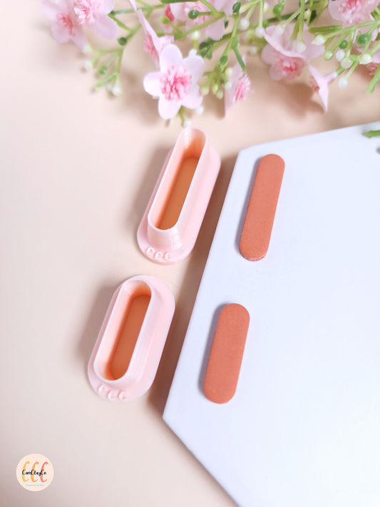 Emporte-pièces 3D en forme d'ovales allongés pour la fabrication de bijoux en argile polymère