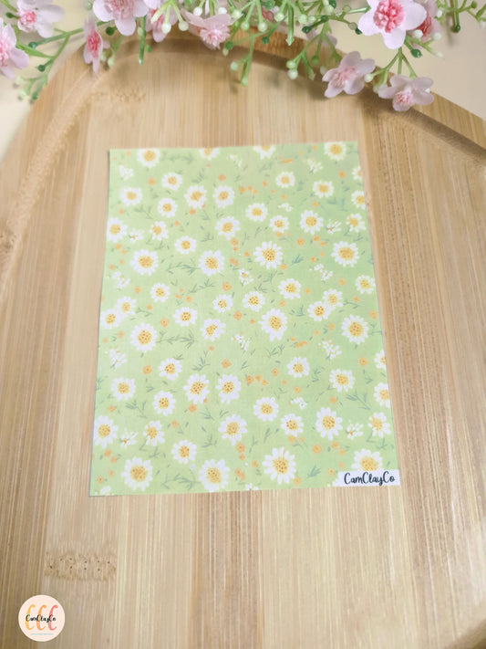 Feuille de transfert soluble à l'eau pour la fabrication de bijoux en argile polymère - Flowers 08