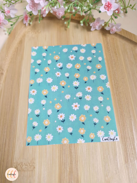 Feuille de transfert soluble à l'eau pour la fabrication de bijoux en argile polymère - Flowers 09