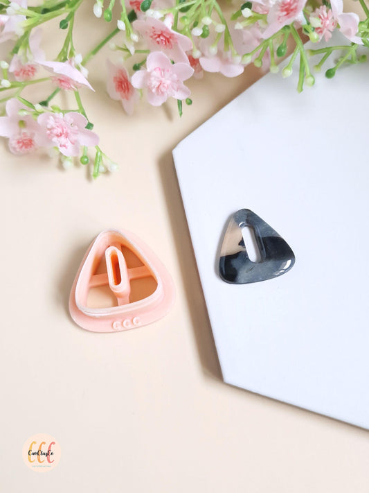 Emporte-pièce 3D en forme de triangle arrondi donut pour la fabrication de bijoux en argile polymère, créoles interchangeables, pampilles