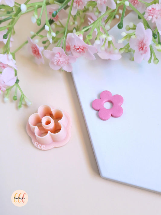 Emporte-pièce 3D en forme de fleur donut 5 pétales pour la fabrication de bijoux en argile polymère