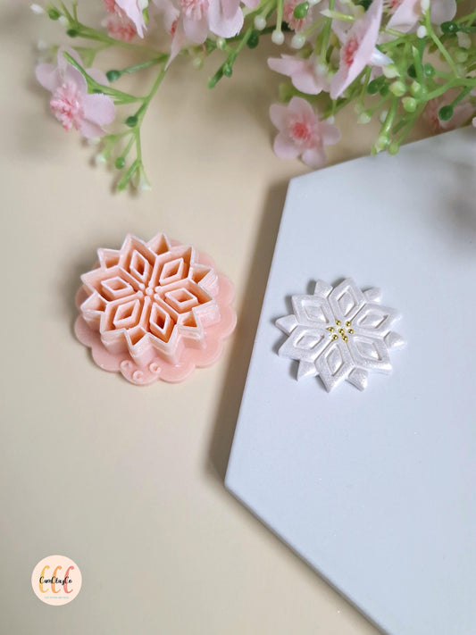 Emporte-pièce 3D en forme de flocon de neige détaillé pour la fabrication de bijoux en argile polymère
