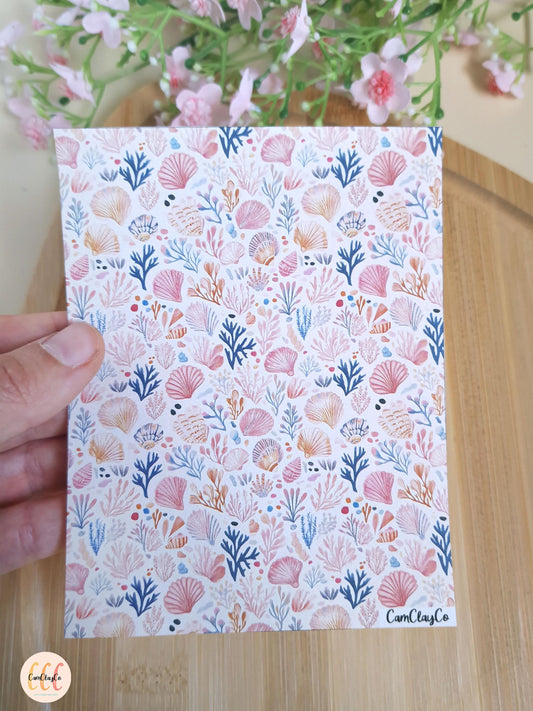 Feuille de transfert soluble à l'eau pour la fabrication de bijoux en argile polymère - Undersea 02