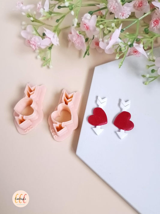 Emporte-pièces 3D en forme de cœurs et flèches pour la fabrication de bijoux en argile polymère
