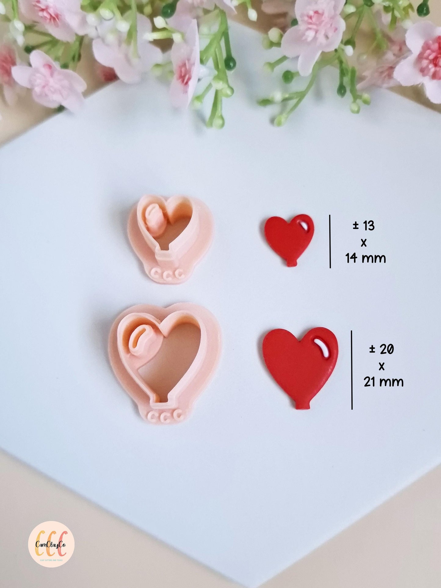 Emporte-pièces 3D en forme de cœurs ballons pour la fabrication de bijoux en argile polymère