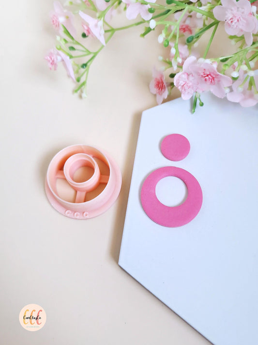 Emporte-pièce 3D en forme de cercle ajouré pour la fabrication de bijoux en argile polymère, emporte-pièce 2 en 1