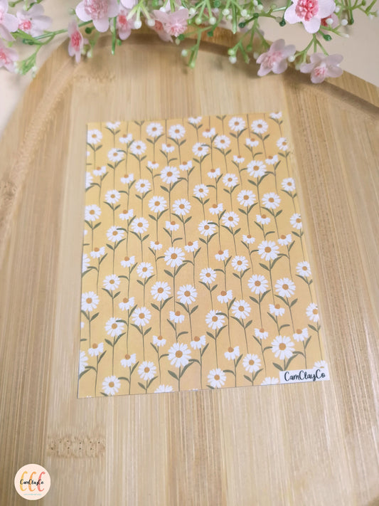 Feuille de transfert soluble à l'eau pour la fabrication de bijoux en argile polymère - Flowers 05