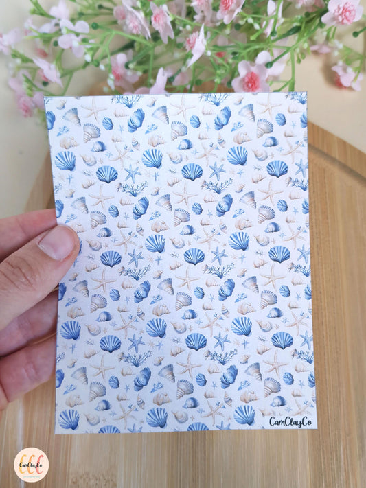 Feuille de transfert soluble à l'eau pour la fabrication de bijoux en argile polymère - Undersea 03