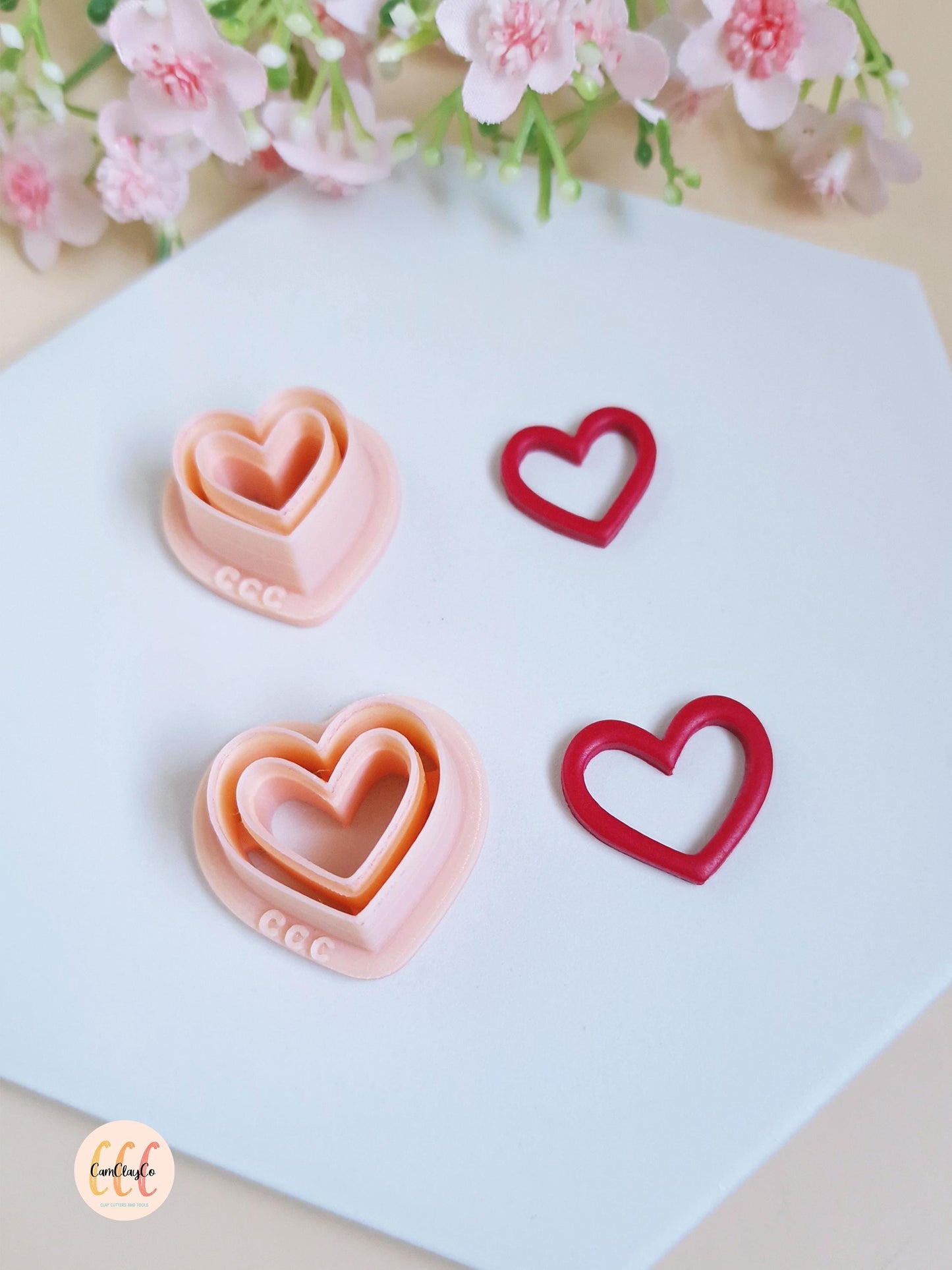 3D Hollow Heart Cookie Cutters for Polymer Clay Jewelry Making