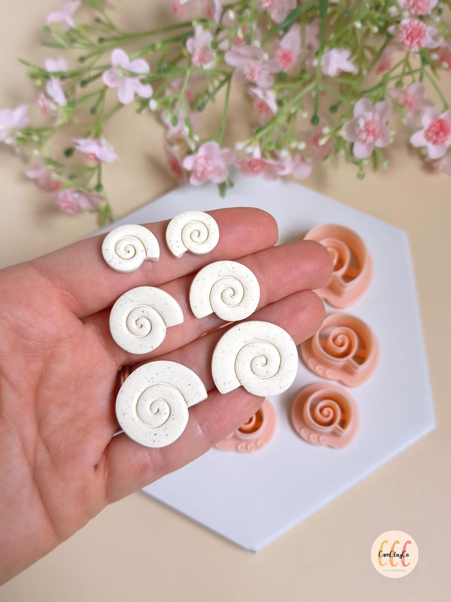 Emporte-pièces 3D en forme de coquillages escargots pour la fabrication de bijoux en argile polymère