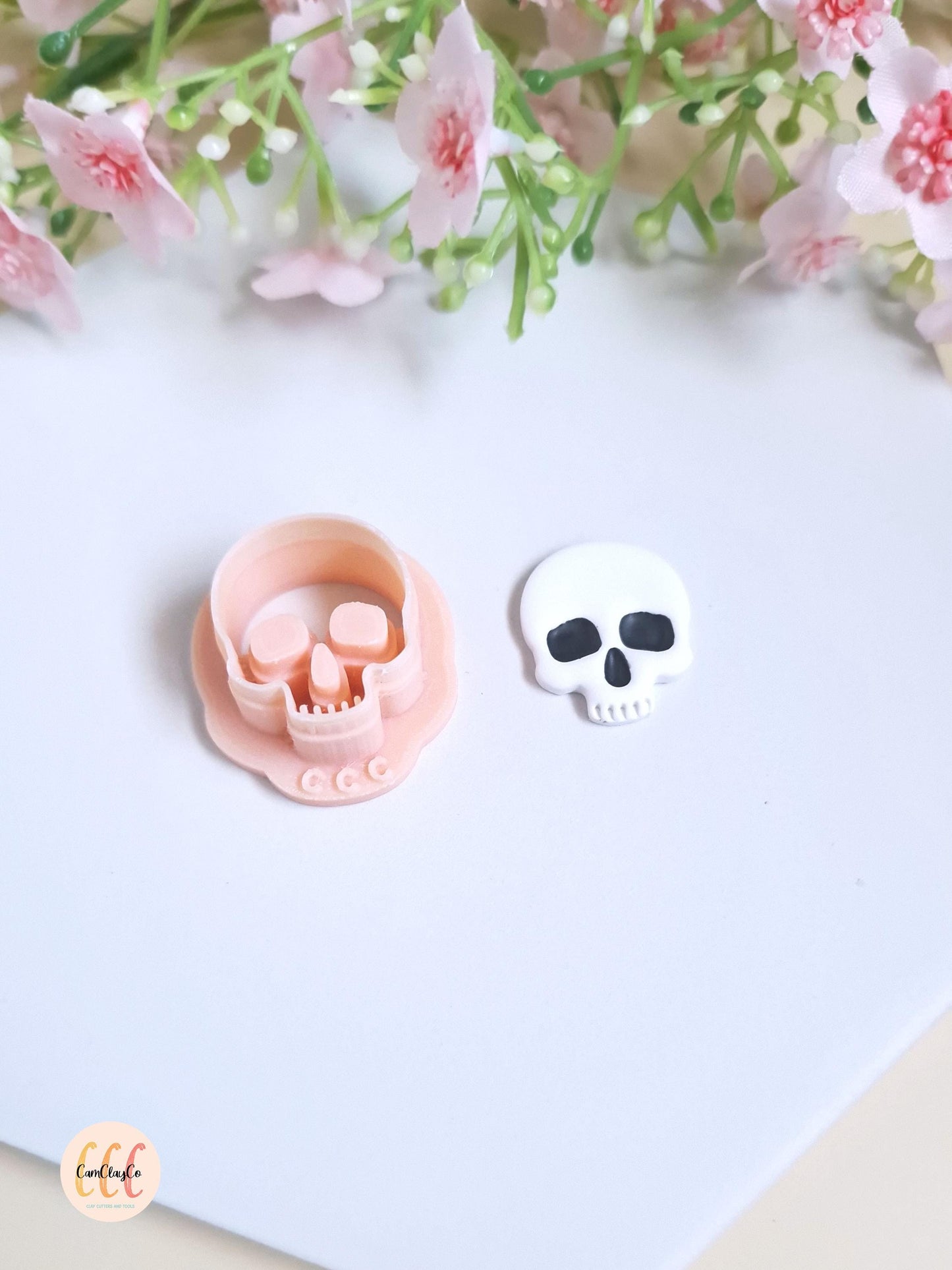 Emporte-pièce 3D en forme de crâne, tête de mort pour la fabrication de bijoux en argile polymère