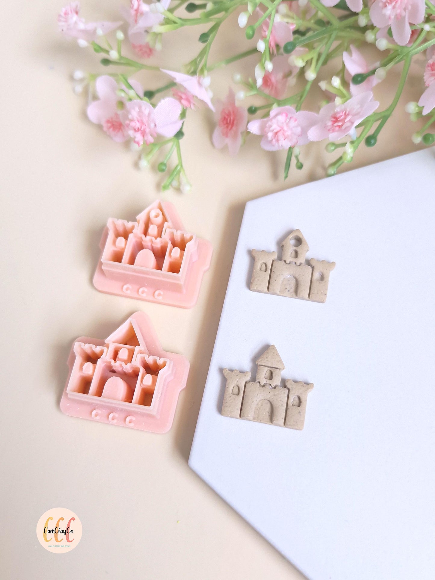 Emporte-pièces 3D en forme de château de sable pour la fabrication de bijoux en argile polymère, créoles interchangeables, pampilles