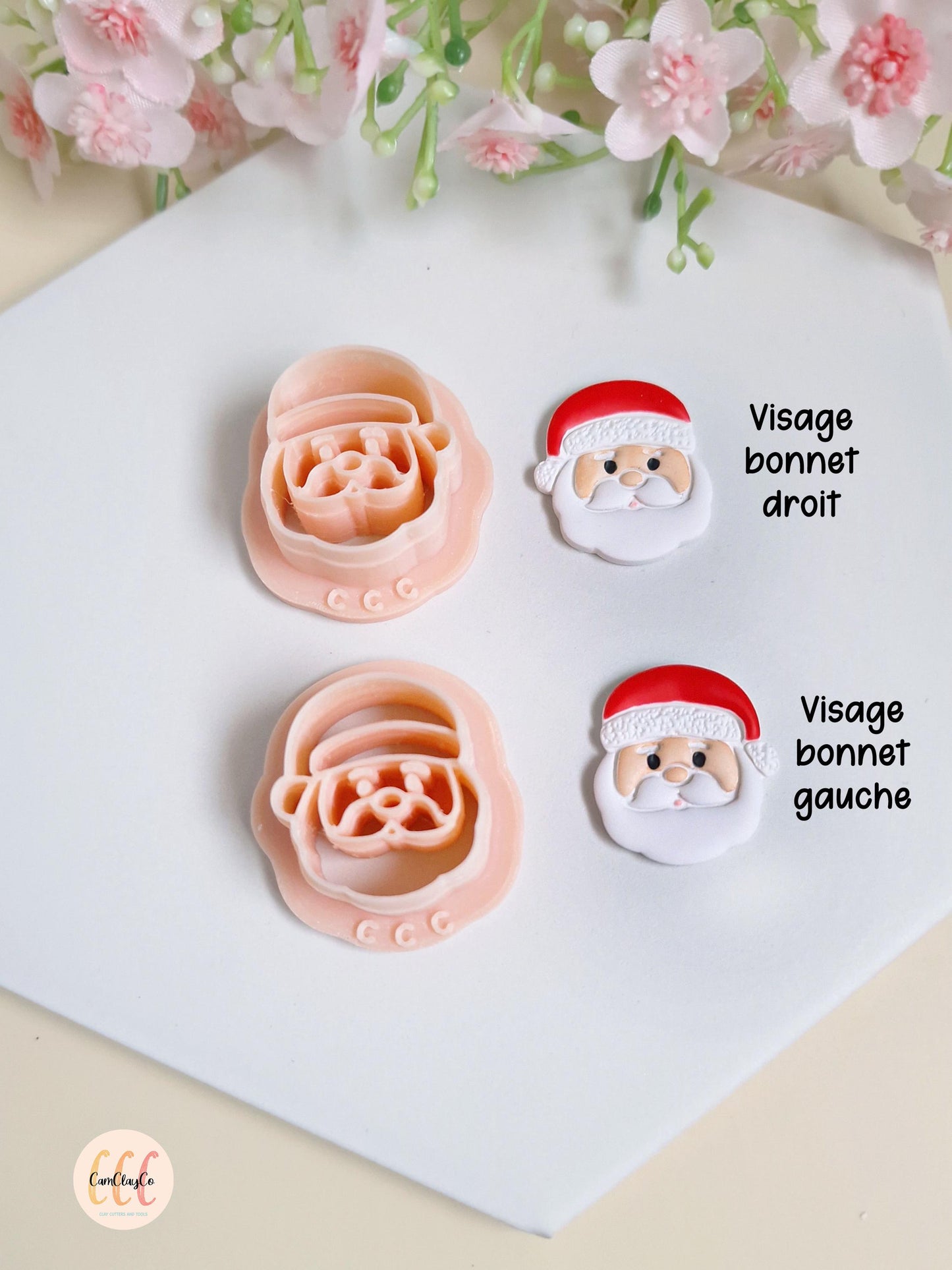 3D Santa Face Cookie Cutter for Polymer Clay Jewelry Making