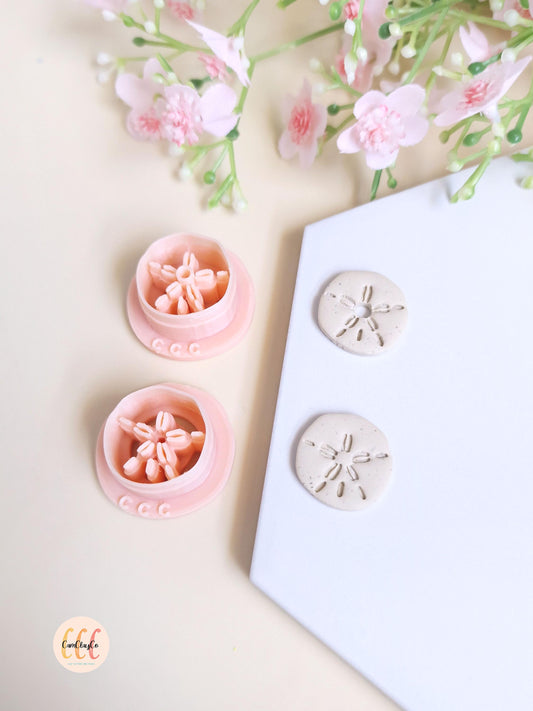 3D sand dollar cookie cutters, sand dollar for making polymer clay jewelry, interchangeable hoop earrings, tassels